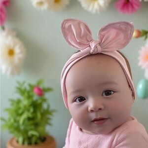 Adorable Pink Bunny Ear Baby Headband